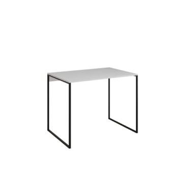 Imagem de 80x46cm desktop madeira base ferro modelo industrial(PRETO/BRANCO)