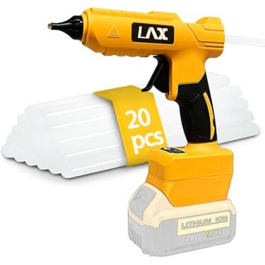 Imagem de Pistola de cola quente para bateria Dewalt 20 V, conjunto de pistola de cola sem fio com 20 peças de bastões de cola, mini pistolas de cola de aquecimento rápido para projetos de artesanato DIY