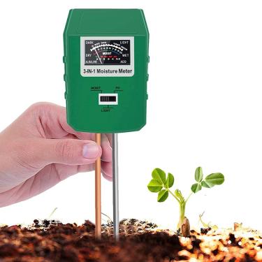 Imagem de Testador de solo, kit de teste de solo 3 em 1 para medidor de umidade, luz e pH para plantas, vegetais, jardim, gramado, fazenda, medidor de umidade para cuidados com plantas internas/externas (sem