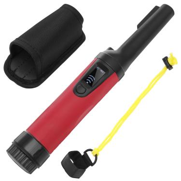 Imagem de WhSunVo Detector de metais à prova d'água, com bolsa de armazenamento suspensa, varinha de ponteiro de pino portátil com detecção de 360°, com tela LCD para tesouro de praia ao ar livre (B)
