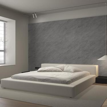 Imagem de 3yecao Papel de parede de concreto cinza escuro extra largo extra largo de 78 cm × 591 cm, à prova d'água, papel de contato de concreto cinza escuro texturizado fosco, papel de parede de cimento cinza