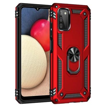 Imagem de SORAKA Capa para Samsung Galaxy A03s com suporte para anel Capa Slim Fit de TPU macio Capa Samsung Galaxy A03s com placa de metal para suporte magnético de telefone para carro