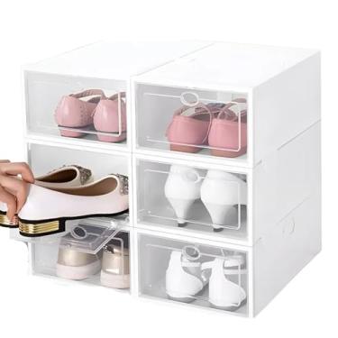 Imagem de Kit 6 Caixas Organizadora Sapateira Transparente para Guardar Sapato Tênis