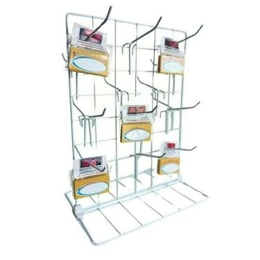 Imagem de Expositor Aramado Mini, acompanha 12 ganchos (30X40 BRANCO12 GANCHOS)