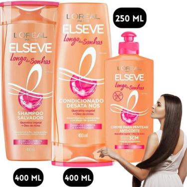 Imagem de Kit Elseve Shampoo Condicionador Creme Para Pentear Anti-Corte Longo d