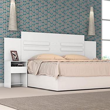 Imagem de Cabeceira Casal com Criado Triunfo Branca Demóbile - única