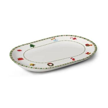 Imagem de Travessa Natalina Jingle Bells Cerâmica 34cm Alleanza