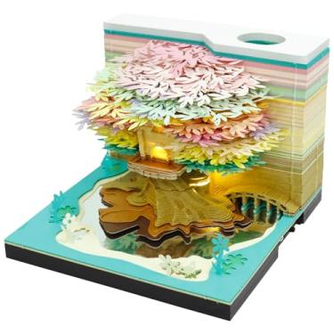 Imagem de Bloco de notas 3D, bloco de notas 3D, calendário semanal 2025 antiaderente com arte leve, artesanato, bloco de notas de papel, suporte de caneta para presente de escritório (estilo 1)