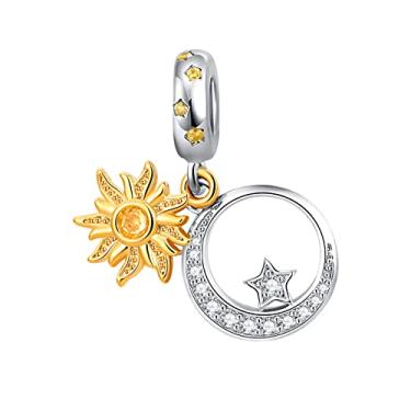 Imagem de MiWangLing Sun Celetic Kont Girl Crown Infinite Flower Key Lock Charm para pulseira Pandora, Metal Cristal Strass, Base
