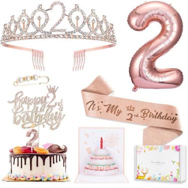 Imagem de Conjunto de decorações de aniversário Awfrky 2º aniversário para menin