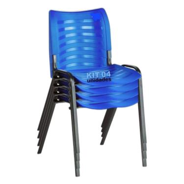 Imagem de Kit 4 Cadeira Prisma Iso Fixa Igreja Recepção Sala Espera