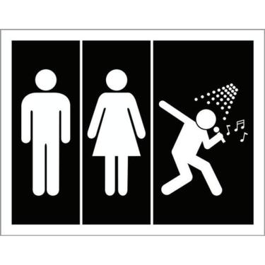 Imagem de Kit 5 Placas Sinalização - Banheiro E Chuveiro