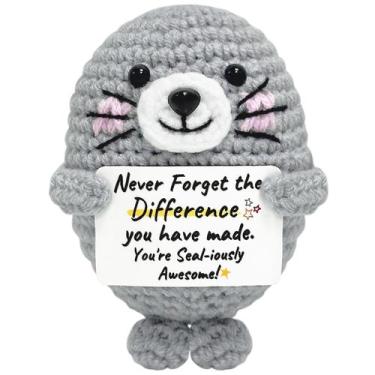 Imagem de Suporte emocional: selo de crochê, cartão positivo, GiftsFu