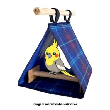 Imagem de Cabana Toquinha Suspensa com Poleiro para Aves Calopsitas ou Roedores 