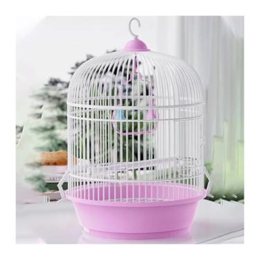 Imagem de Gaiola de pássaro, papagaio, portátil, para uso ao ar livre, ornamental, redondo, ninho de pássaro (rosa)