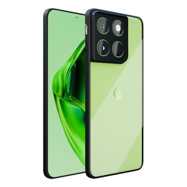 Imagem de Diffy Capa Anti Impacto para Motorola Edge 60 Fusion - Case Transparente com Traseira Rígida de Acrílico e Bordas Reforçadas (Preto)