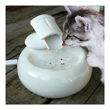 Imagem de Fonte de água para gatos para animais de estimação, bebedouro elétrico, saudável e higiênico, bebedouro automático para cães pássaros, pequenos animais de estimação dispensador de água (cor