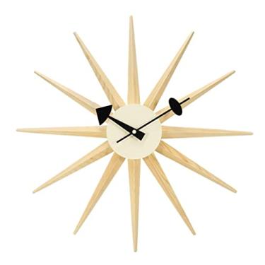 Imagem de Relógio de parede relógios de parede relógio moderno meados do século design retro de madeira decorativo moderno relógio de parede silencioso para casa cozinha sala de estar relógios de parede de
