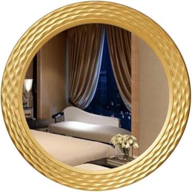 Imagem de Espelho cosmético espelho de maquiagem espelho de banheiro de madeira maciça pendurado na parede penteadeira oval espelho de maquiagem espelho decorativo de parede espelhos de parede