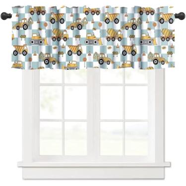 Imagem de YSWOW Canguru infantil com desenho animado para construção, trator caminhões, escavadeira, arte impressa, para berçário, sala de aula, sala de jogos, decoração de sala de jogos L137 x C45 cm, tecido 1