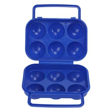 Imagem de ZJchao Suporte para Ovos, Recipiente para Ovos de Acampamento, ABS Portátil, 6 Grades, Porta-Ovos, Recipiente para para Camping Com Divisória Independente e Alça para Cozinha Doméstica, Piquenique