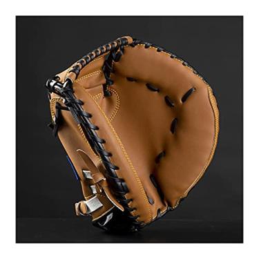 Imagem de Luva de beisebol desportos ao ar livre castanho preto basebol caçador luva equipamento de prática de softball tamanho 12,5 mão esquerda para treino de adultos luvas e mitenes de beisebol (Cole