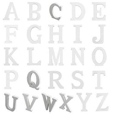 Imagem de Zhjvihx Decoração de Alfabeto de Letras de Madeira, Decoração de Alfabeto de 15cm de Altura, Acabamento Polido, Suspensão de Parede, Mdf Flexível para Festa de Casamento (7#48)