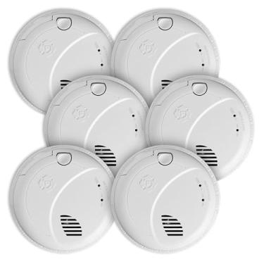 Imagem de FIRST ALERT First Alert Smco100V-Ac, Alarme De Fumaça E Monóxido De Carbono Combinado Com Interconexão Por Fio Com Bateria Reserva E Alertas De Voz E Localização, Pacote Com 6 Unidades
