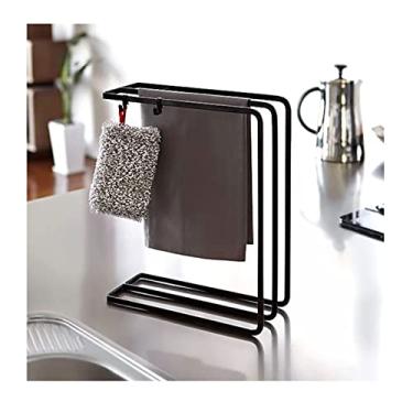 Imagem de Toalheiro, toalheiro suporte de toalha para banheiro prateleira de bancada independente para banheiro/sem ganchos/preto/sem ganchos