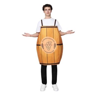 Imagem de EraSpooky Fantasia masculina de barris de vinho de carvalho, túnica de barril de cerveja 3D, roupas divertidas para adultos Oktoberfest
