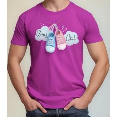 Imagem de Camiseta Camisa Adulto Feminina Masculina Algodão Chá Revelação Boy ou