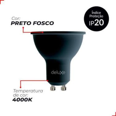 Imagem de Lâmpada Led Dicróica MR16 4,8W Preto Fosco - AVANT