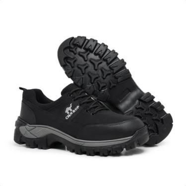 Imagem de Tenis Bota Masculino Cano Baixo Robusto Confortável Antiderrapante Tra