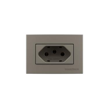 Imagem de Placa para Móveis 65x45 com Tomada MarGirius Sleek Colors 2P+T 10A Argila