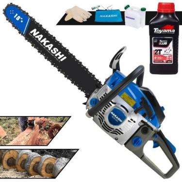 Imagem de Motosserra Nakashi NCS500 À Gasolina 49,3cc Alta Potência e Rotação Co
