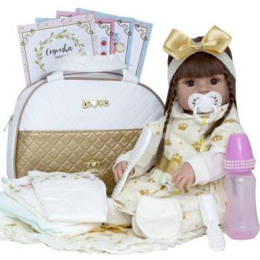 Imagem de Bebe Reborn Laura Pode Banho Bolsa Acessórios - Cegonha Reborn Dolls