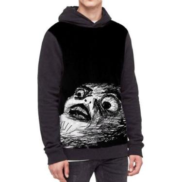 Imagem de Moletom Com Capuz Memes Derp Full Print Ref:691 - smoke, Preto, PP