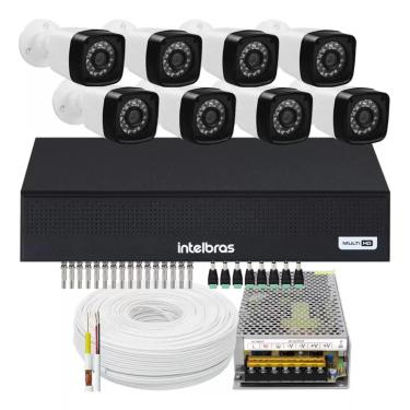 Imagem de Kit 8 Cameras Segurança 1080 Full Hd Dvr Intelbras 8ch mhdx Alta Resolução