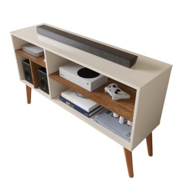 Imagem de Rack Sala de Estar Estante Para Tv Com Prateleiras Multiuso 65 * 108 * 30cm(Off White Nature)