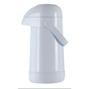 Imagem de Garrafa Térmica 500ml com Bomba de Pressão Branca Inquebrável e Antivazamento