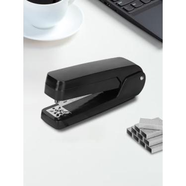 Imagem de Grampeador giratório de braço giratório de 360° - grampeador de mesa resistente com capacidade para 25 folhas com 1000 grampos para encadernação de livros (preto)