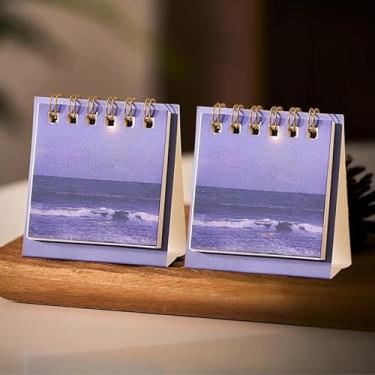 Imagem de 2 peças, mini calendário de mesa 2026, agenda diária rasgável, calendário de mesa, organização diária, lista de tarefas 2026, calendário de bobina para casa (estilo 05)