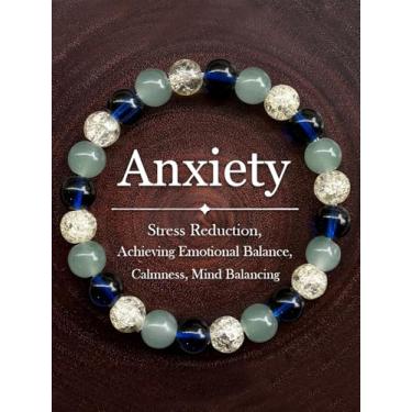 Imagem de 1 pulseira feminina de contas de olho de tigre, fio elástico de pedra natural para alívio da ansiedade, joia de pedra preciosa marrom para equilíbrio diário, pulseira minimalista boho, peça de