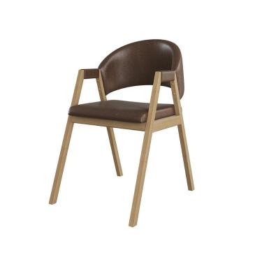 Imagem de Cadeira Mesa De Jantar Suellen Estofada Reforçada Balaqui Marrom Escuro