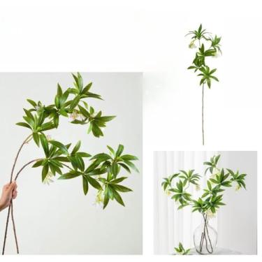 Imagem de Folhas Artificial Verde Planta Folhas Costela De Adão Artificiais Para Decoração Plantas Seca Artificial(Novo 95cm 2 unidades)
