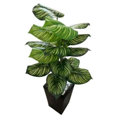 Imagem de Planta Artificial Decorativa 70cm – Árvore Verde com 18 Folhas, Realista para Decoração de Casa, Escritório e Eventos(Jibóia Listrada)