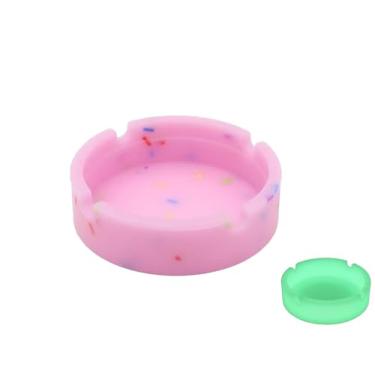 Imagem de Cinzeiro de silicone - Cinzeiros pequenos para ambientes internos e externos para pátio | Cinzeiros impermeáveis e resistentes ao calor para uso doméstico, escritório e jardim - Rosa