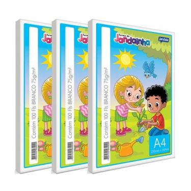 Imagem de Papel sulfite a4 75g branco Jandainha com 300 folhas - Jandaia