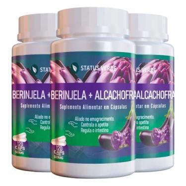 Imagem de 3 Potes Beringela com Alcachofra Kit 360 Cáps 500mg - Suplemento Natur