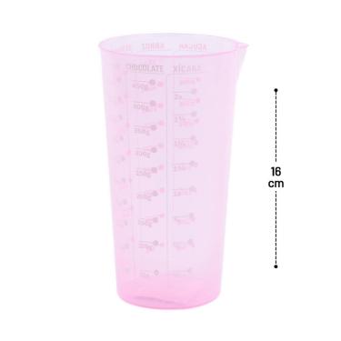 Imagem de Copo Medidor de Plástico 570ml Rosa - Tudo em Caixa